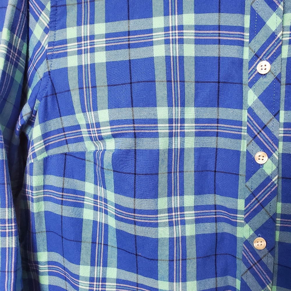 Talbots Size Medium Flannel Button Down - image 2